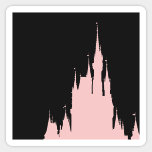 Castle Silhouette Millennial Pink Sticker